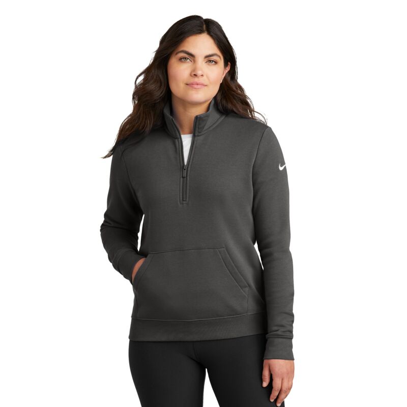 Women's Club Fleece Sleeve Swoosh 1/2 Zip Thumbnail