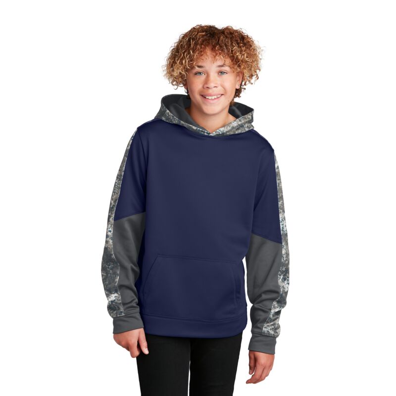 Youth Sport Wick ® Mineral Freeze Fleece Colorblock Hooded Pullover Thumbnail