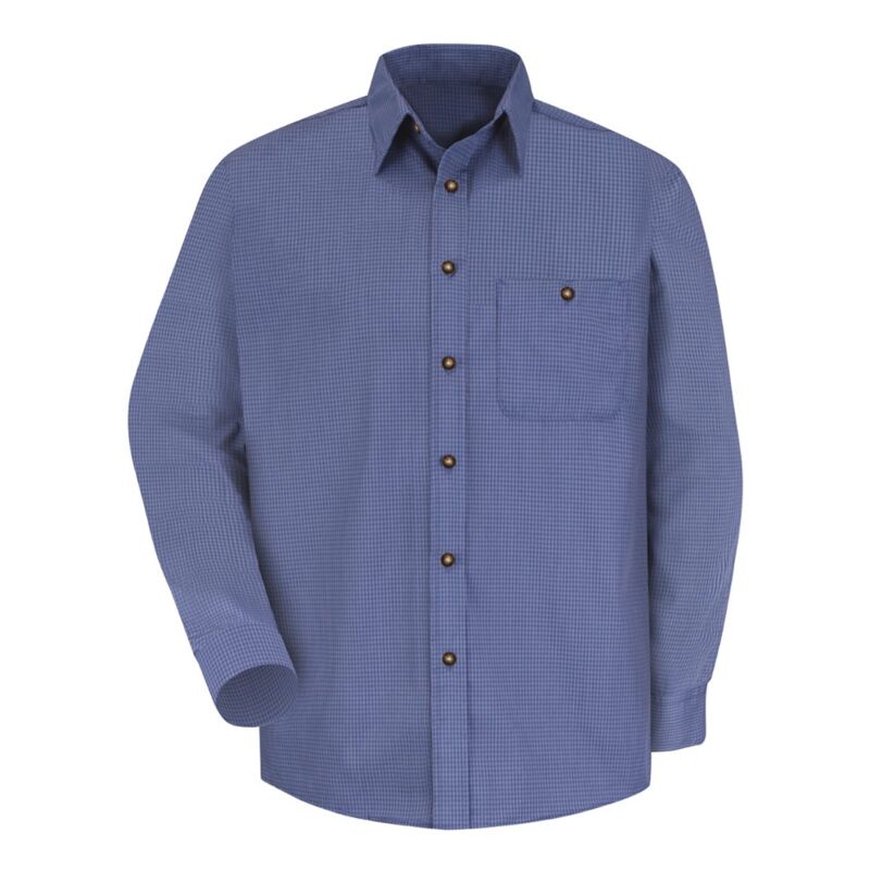 Men's Mini-Plaid Uniform Long Sleeve Shirt Thumbnail
