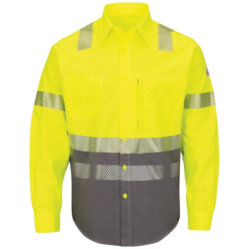 Men's Tall Hi-Visibility Color Block Uniform Shirt - EXCEL FR® ComforTouch® - 7 oz. Thumbnail