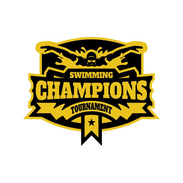 Champions Swimming Tournament logo template Thumbnail