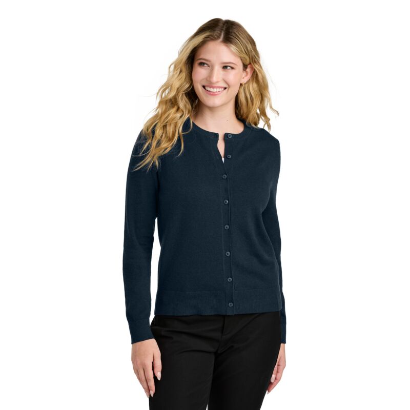 Women's Easy Care Crewneck Cardigan Sweater Thumbnail
